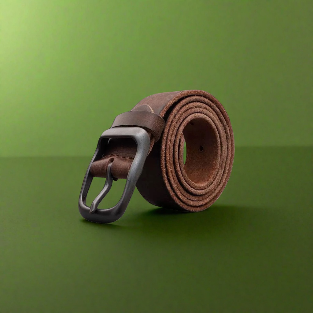 Brown genuine leather men's belt is a fashionable, simple and versatile belt for business and casual wear details Picture