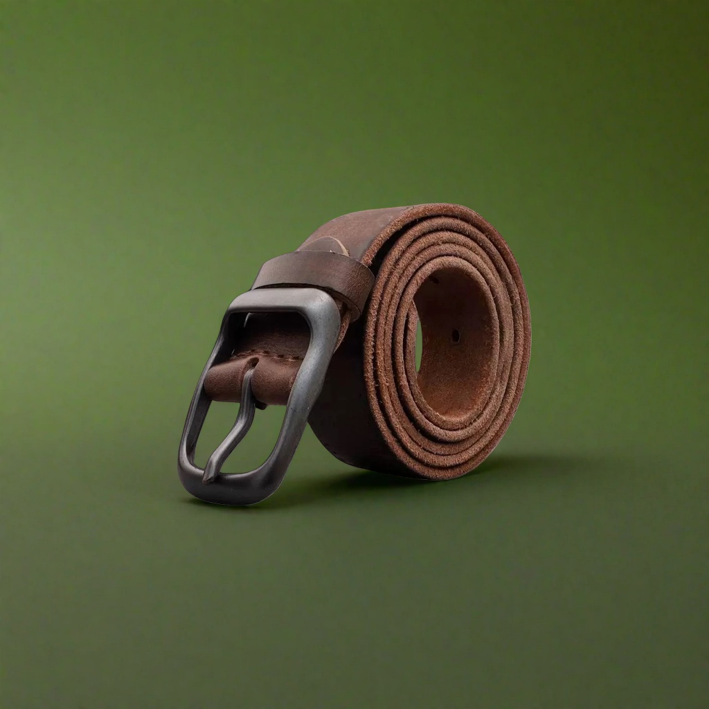 Brown genuine leather men's belt is a fashionable, simple and versatile belt for business and casual wear Specification image