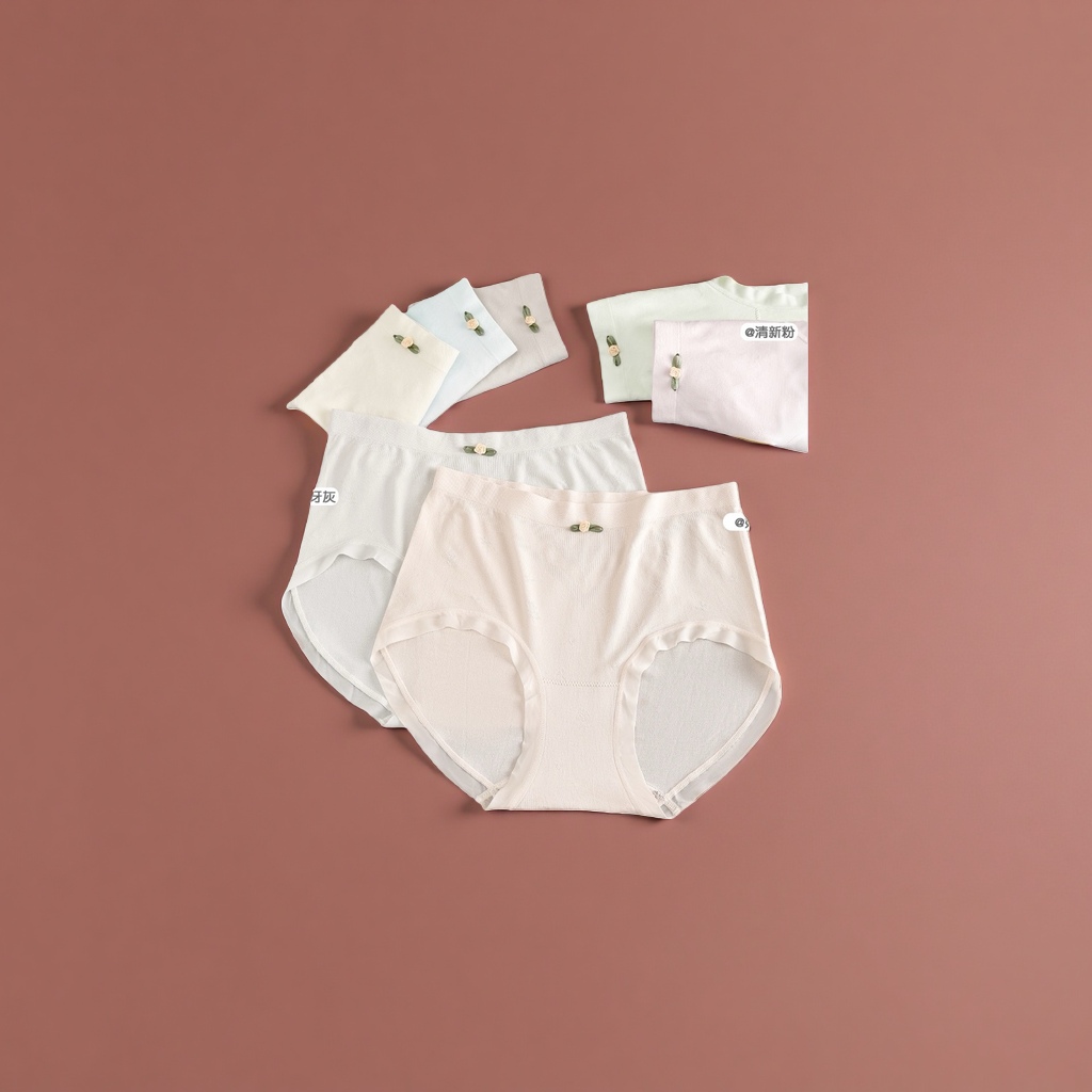 The main body of the off-white high-waisted underwear is decorated with small flowers Specification image