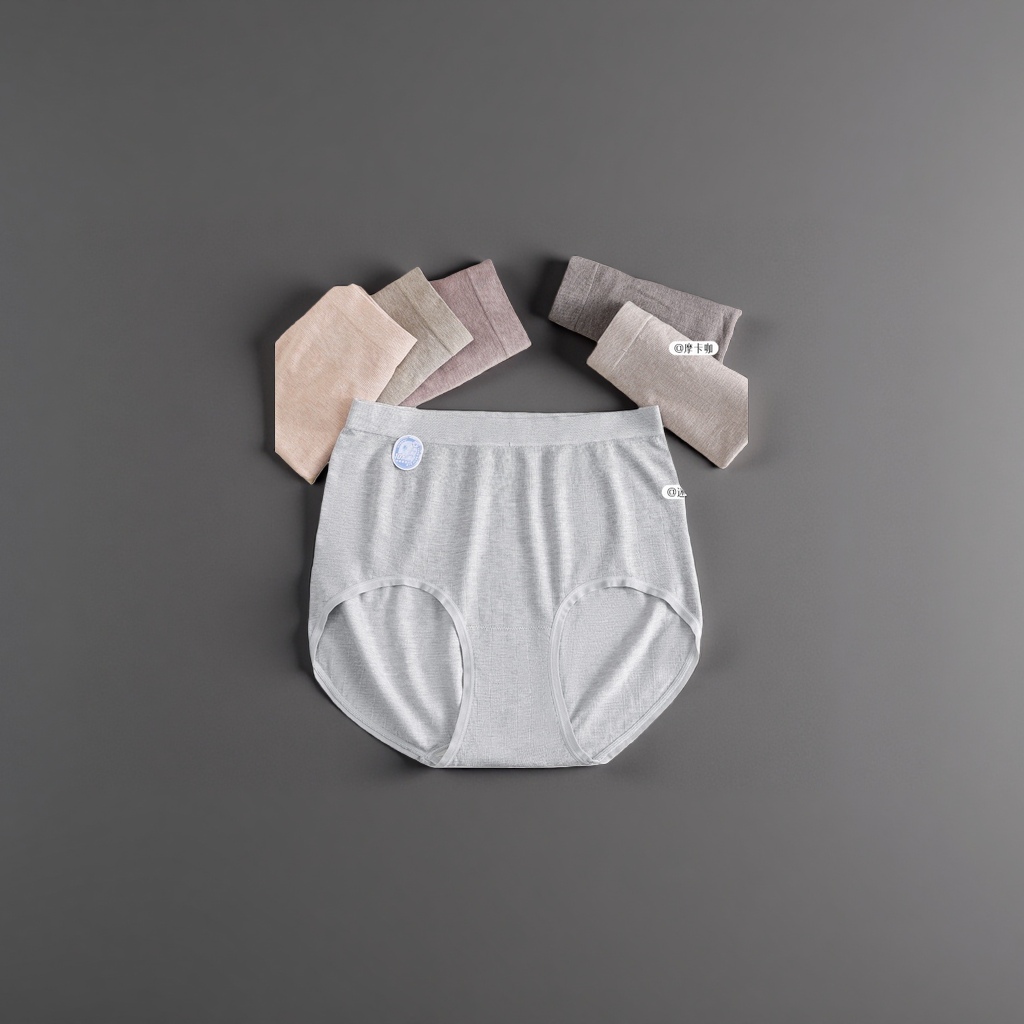 The grey high-waisted underpants are seamless, comfortable, breathable and made of pure cotton, a basic style for women Application Scenario