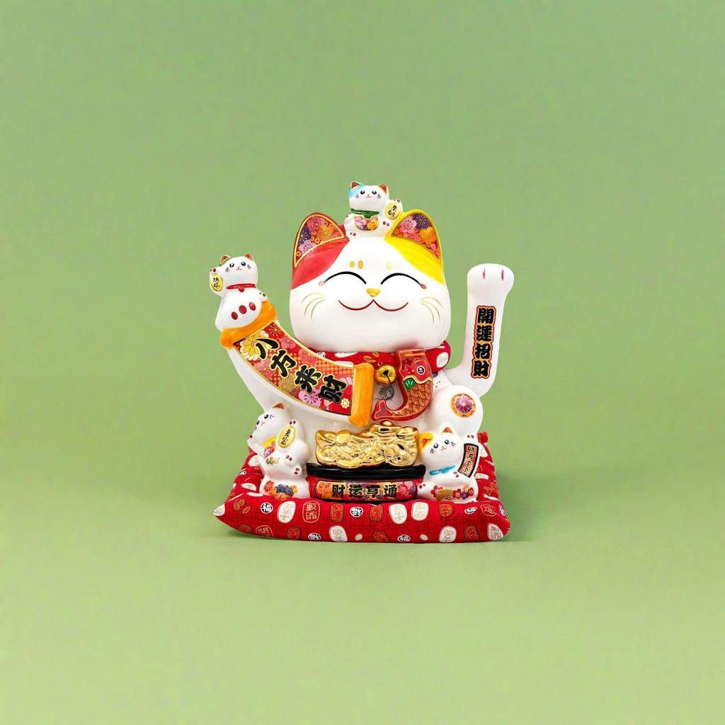 彩色招财猫摆件客厅玄关家居装饰吉祥物陶瓷摆设招财猫招财猫迷你招财猫前台细节图