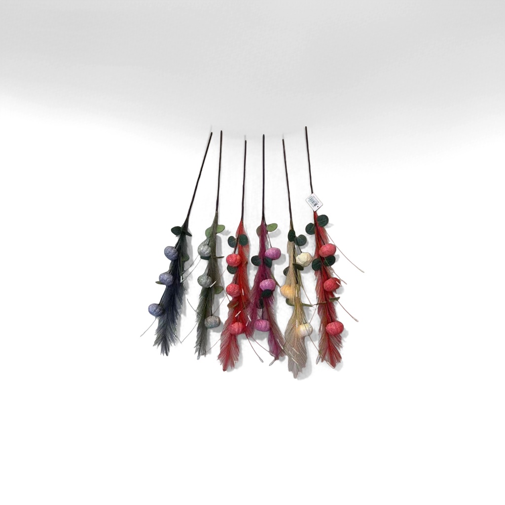Colorful artificial flower branches are used for spherical decoration and green leaf simulation flower bouquet decoration Application Scenario