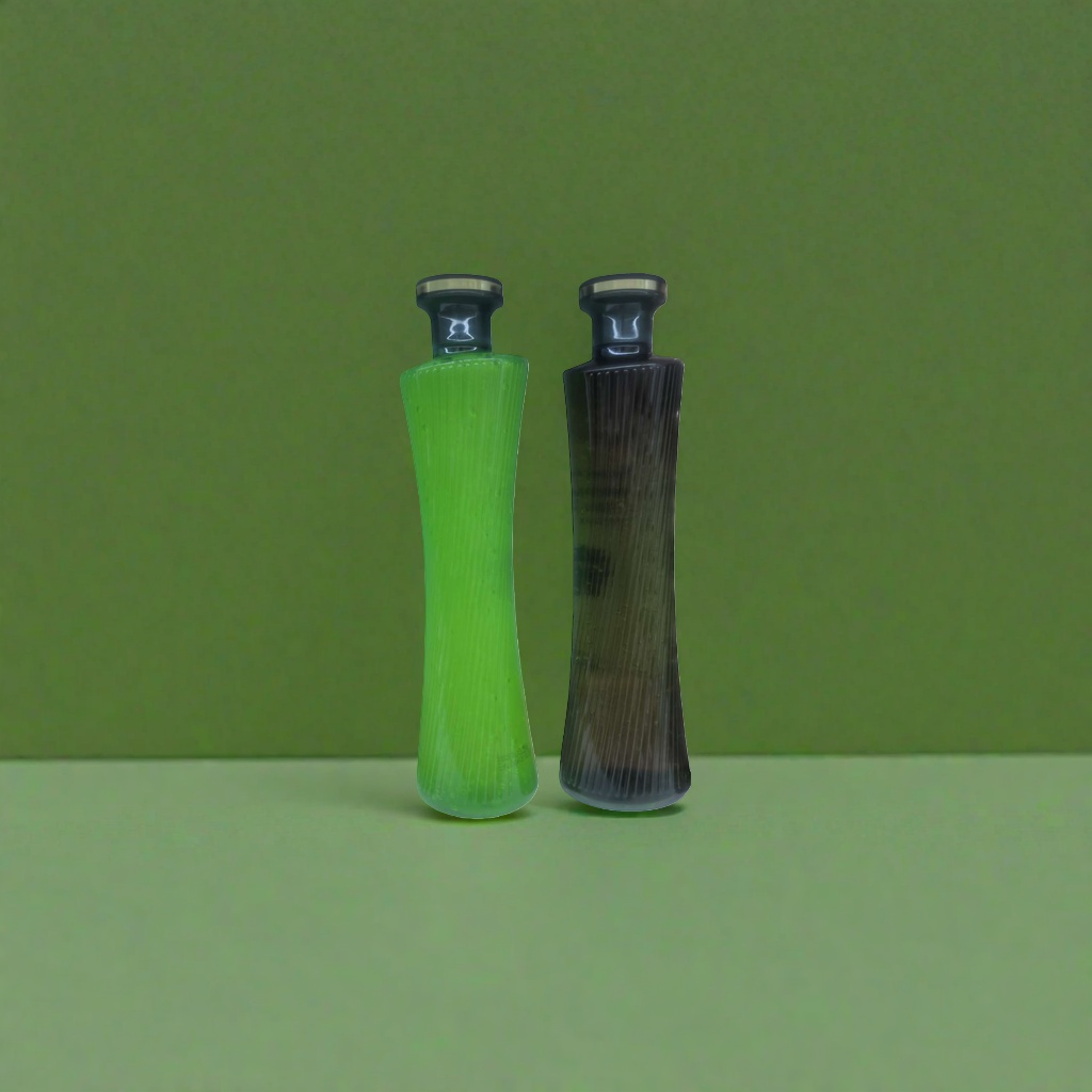 Green and dark brown striped bottle body for personal care products Application Scenario
