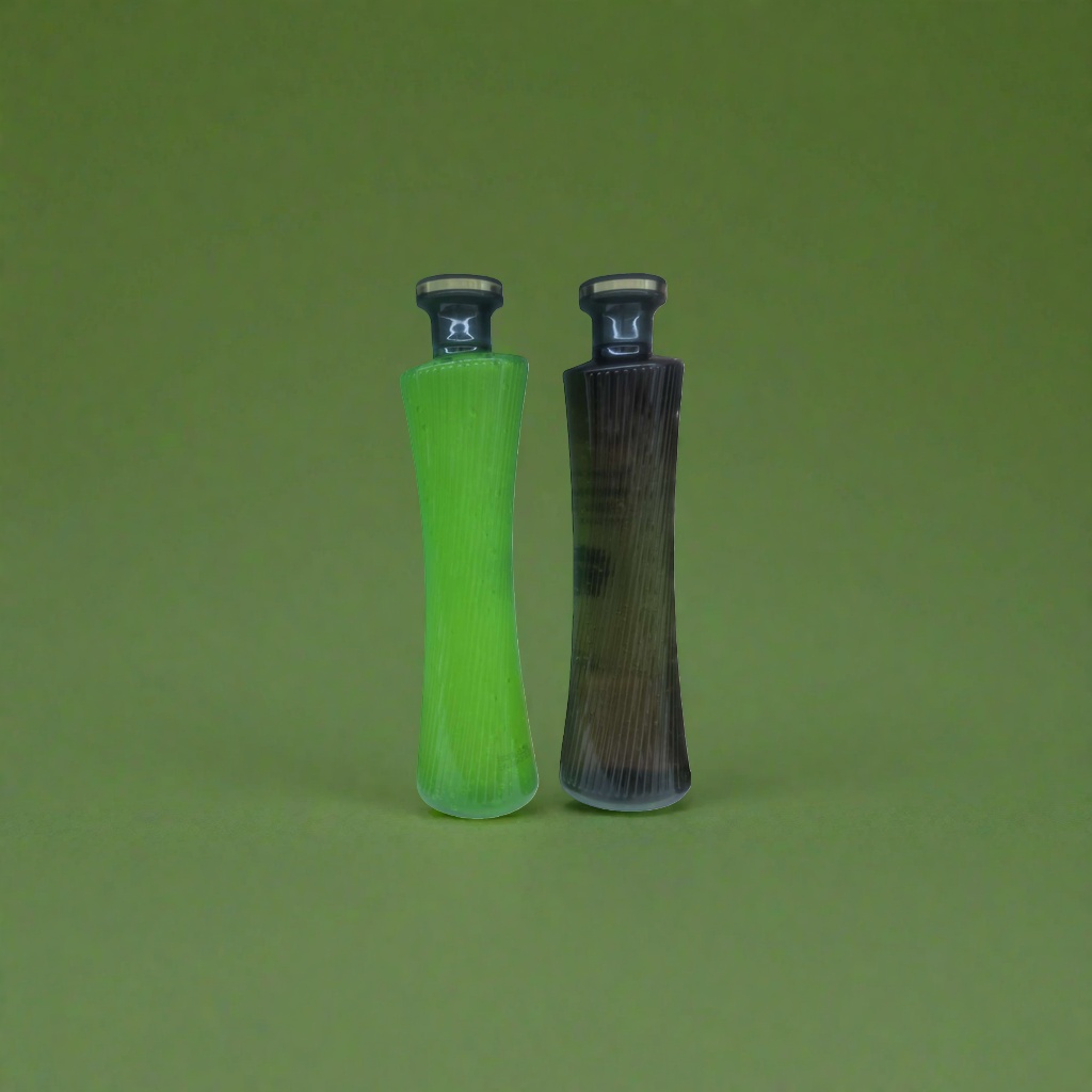 Green and dark brown striped bottle body for personal care products details Picture