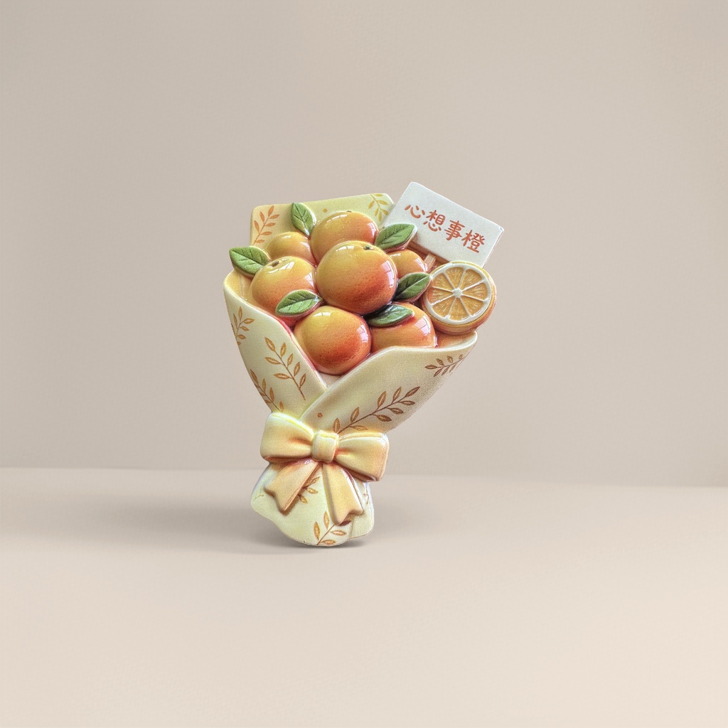 陶瓷橙子摆件家居装饰客厅茶几果盘创意水果造型