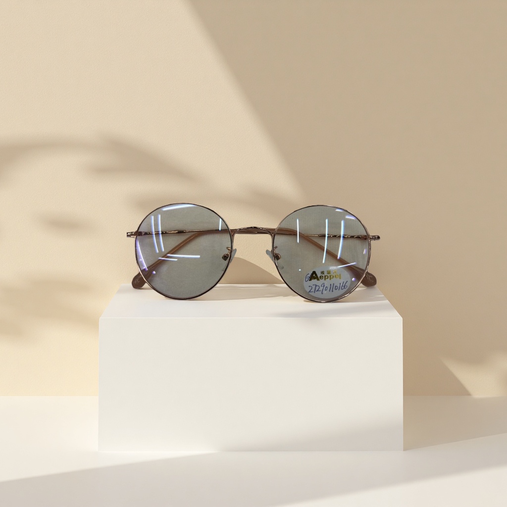 Golden round-framed glasses, fashionable and lightweight metal frames, myopia optical frames Application Scenario