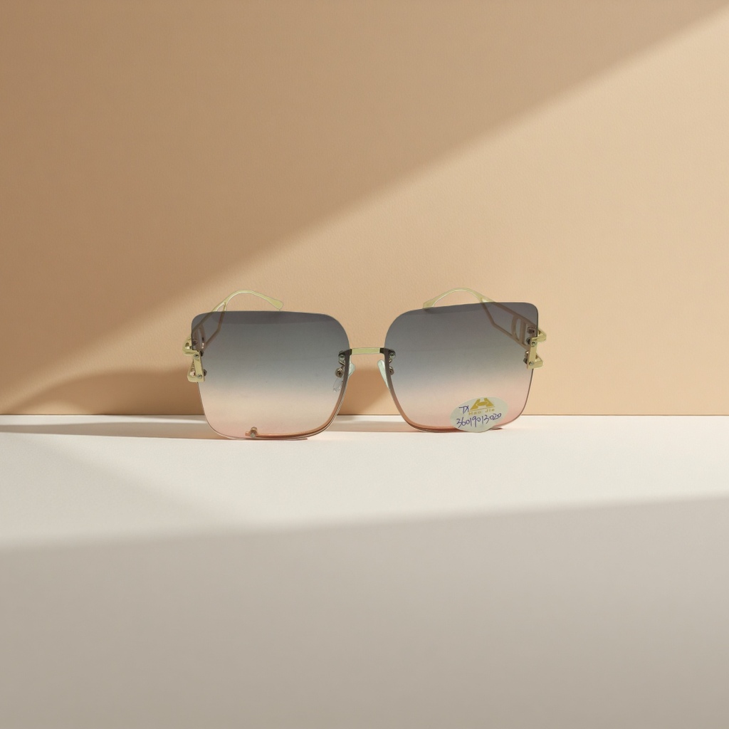Golden-framed gradient pink sunglasses, fashionable UV-resistant polarized sunglasses details Picture