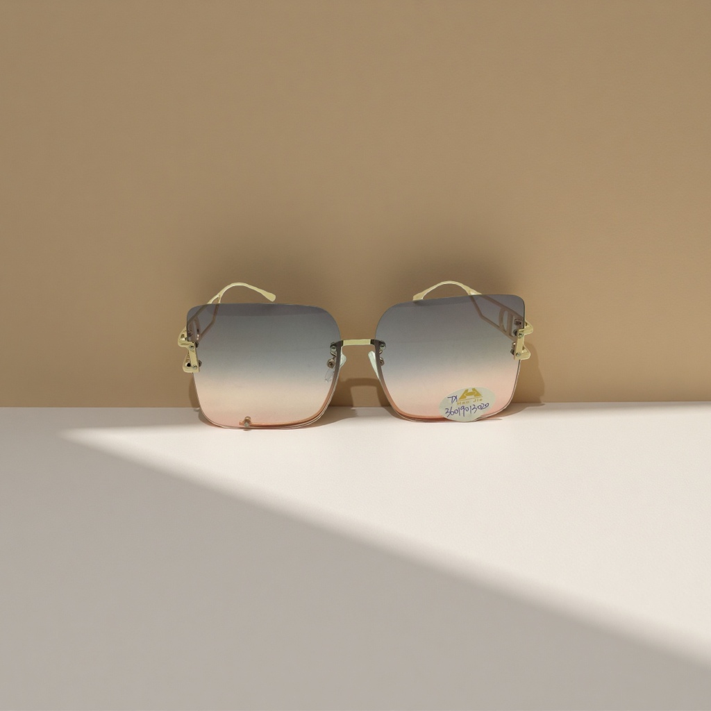 Golden-framed gradient pink sunglasses, fashionable UV-resistant polarized sunglasses Application Scenario