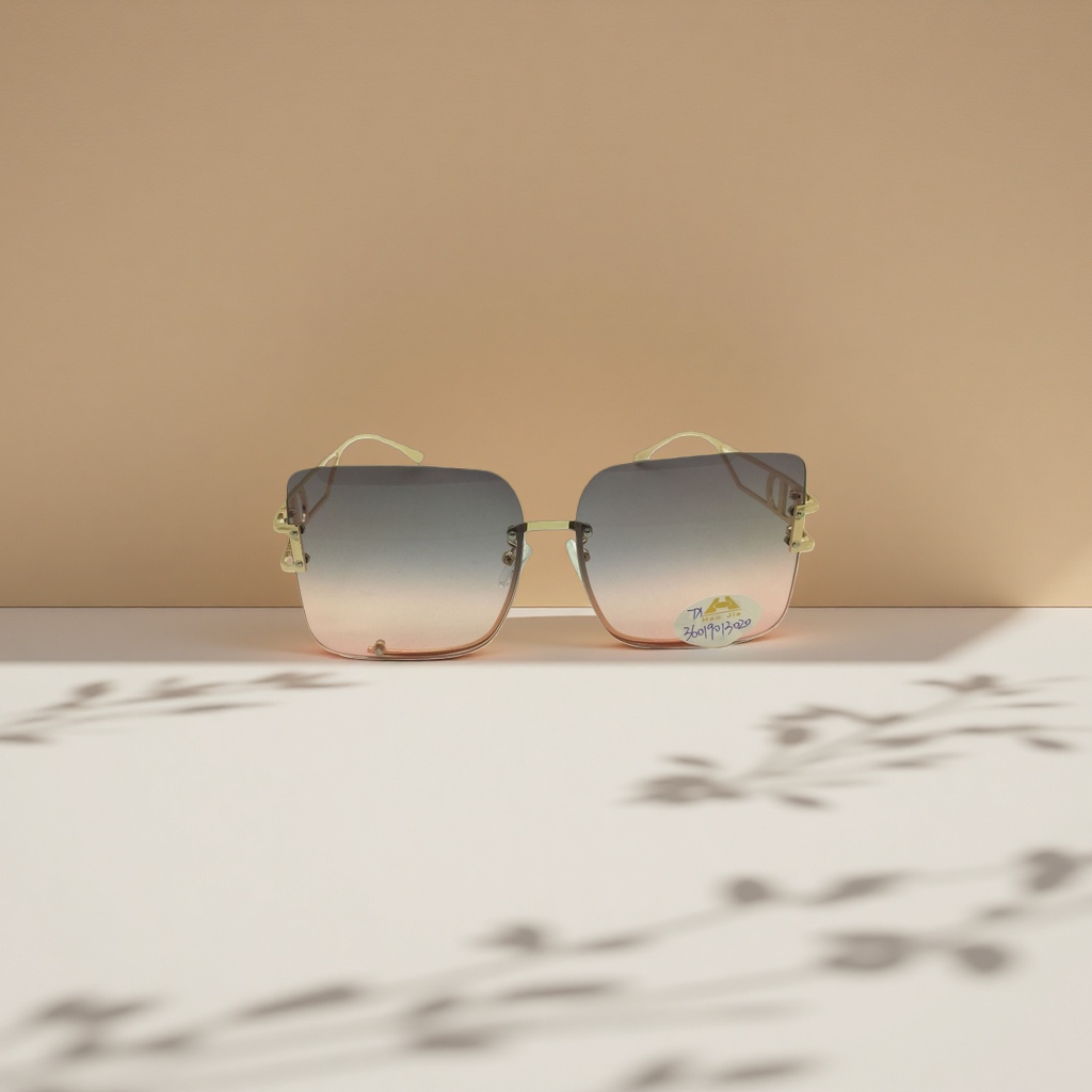Golden-framed gradient pink sunglasses, fashionable UV-resistant polarized sunglasses Specification image