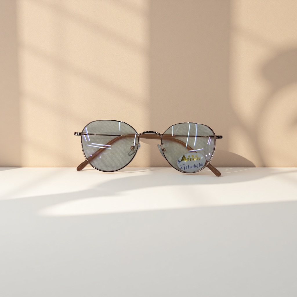 The golden thin-framed glasses are fashionable and lightweight, with metal frames suitable for both men and women details Picture