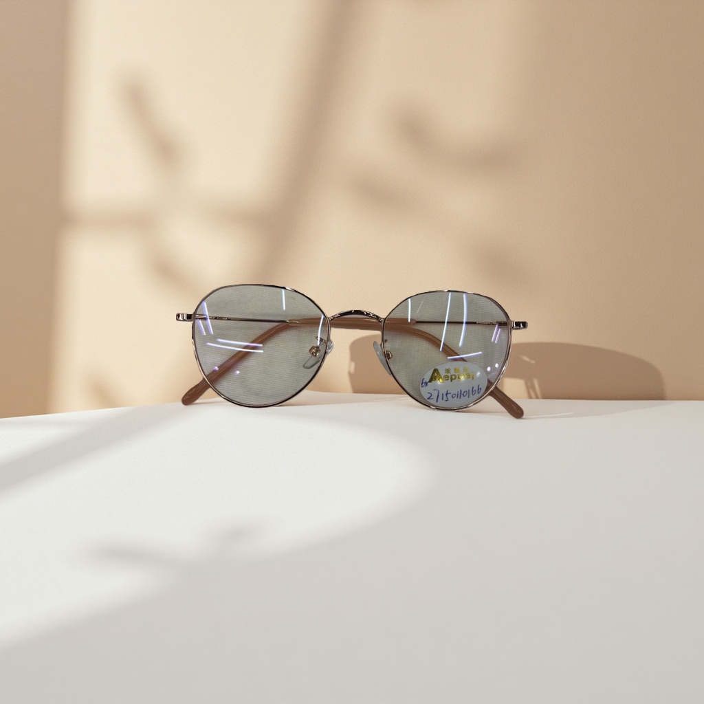 The golden thin-framed glasses are fashionable and lightweight, with metal frames suitable for both men and women Application Scenario