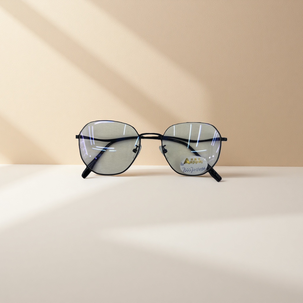 Black octagonal frame glasses with fashionable and retro optical frames can be paired with myopia lenses details Picture