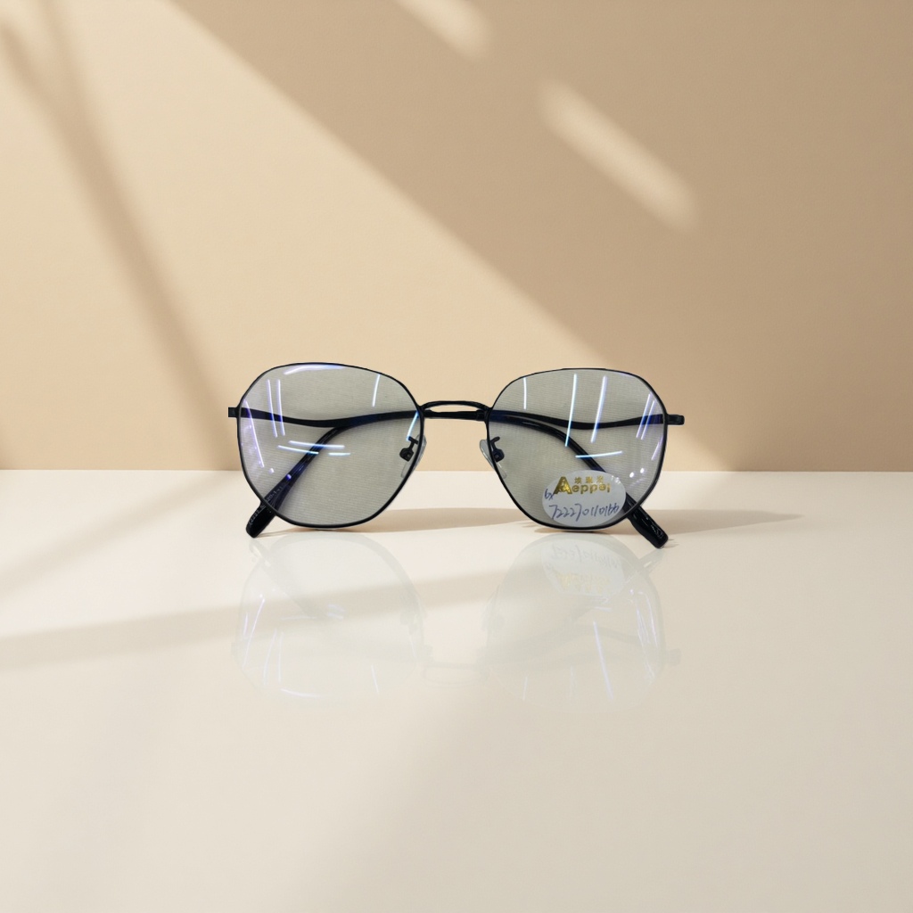 Black octagonal frame glasses with fashionable and retro optical frames can be paired with myopia lenses Specification image