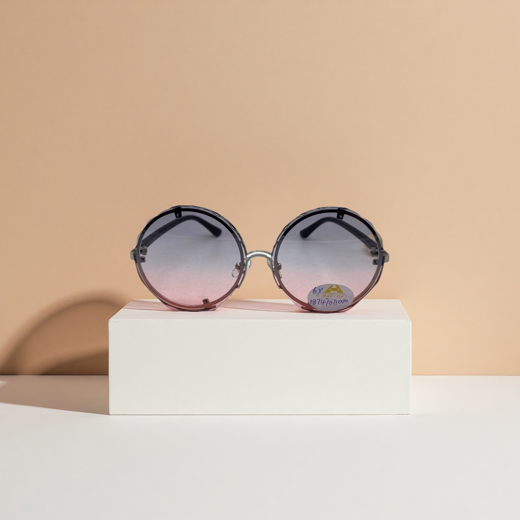 Pink gradient lens sunglasses, fashionable UV-resistant polarized sunglasses, suitable for both men and women details Picture