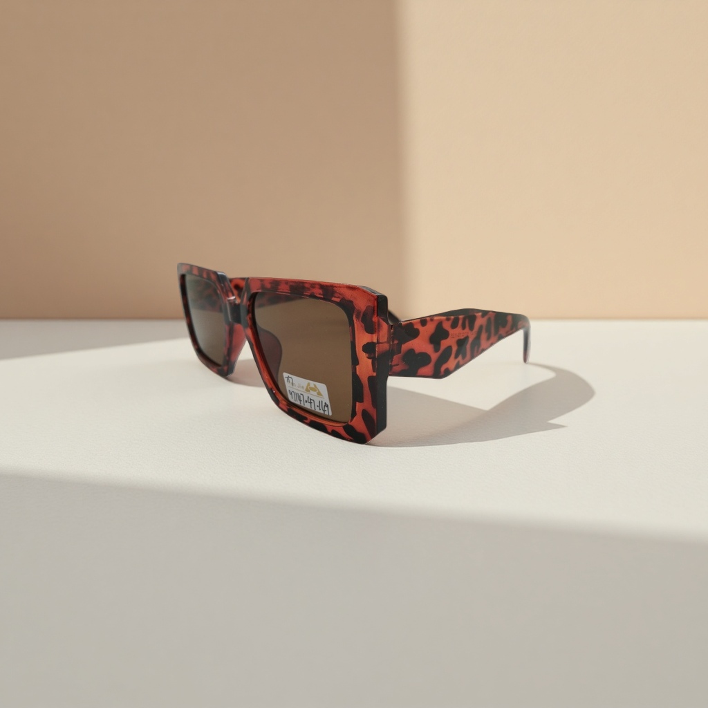 Orange and black panther pattern square sunglasses, fashionable and trendy UV-resistant polarized sunglasses Application Scenario