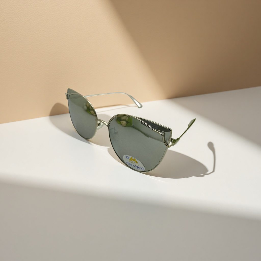Silver cat-eye sunglasses, fashionable UV-resistant polarized sunglasses Specification image