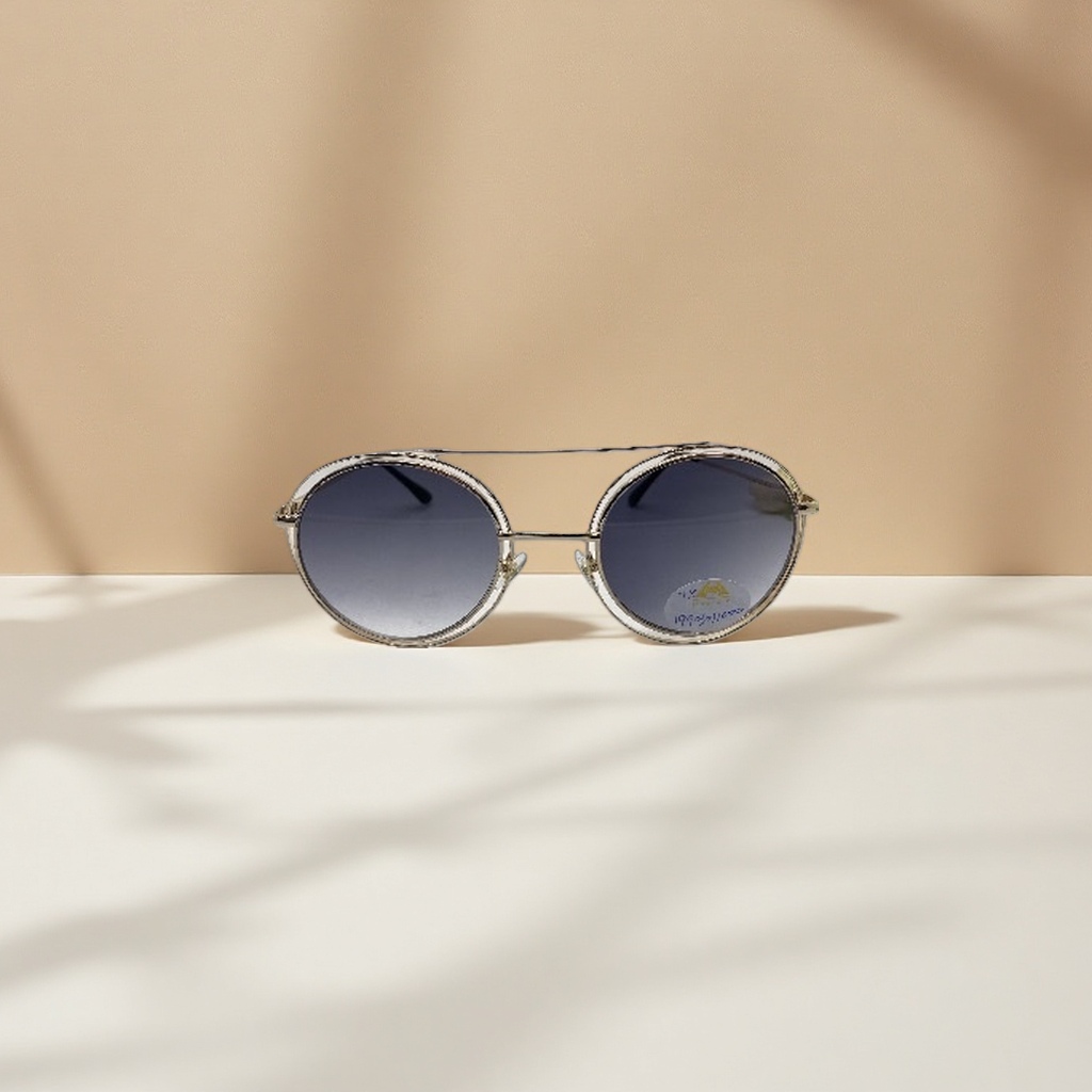 Golden double-framed sunglasses, fashionable UV-resistant polarized sunglasses, suitable for both men and women