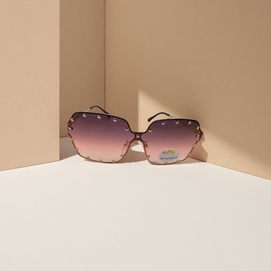 Pink gradient lens sunglasses, fashionable UV-resistant polarized sunglasses