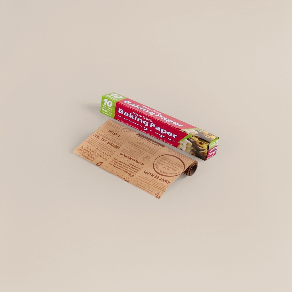 棕色手绘烘焙纸卷 食品级防油耐高温烘焙用纸卷