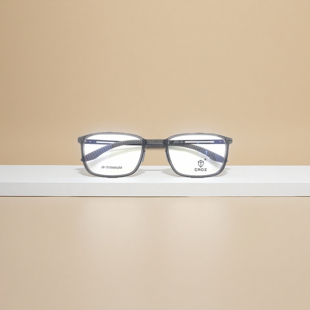 Dark grey metal glasses frame, fashionable, light and anti-slip nose rest, myopia glasses frame details Picture