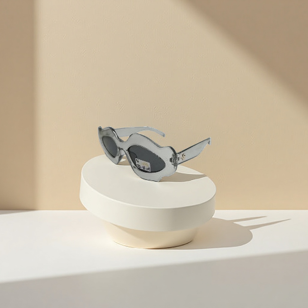 Silver irregular-shaped sunglasses, fashionable UV-resistant polarized sunglasses Specification image