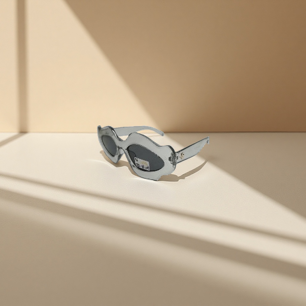 Silver irregular-shaped sunglasses, fashionable UV-resistant polarized sunglasses Application Scenario