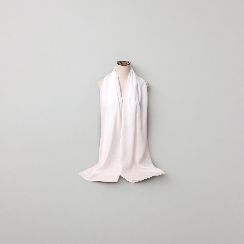 White thick cotton scarf for warmth, suitable for both men and women in autumn and winter details Picture