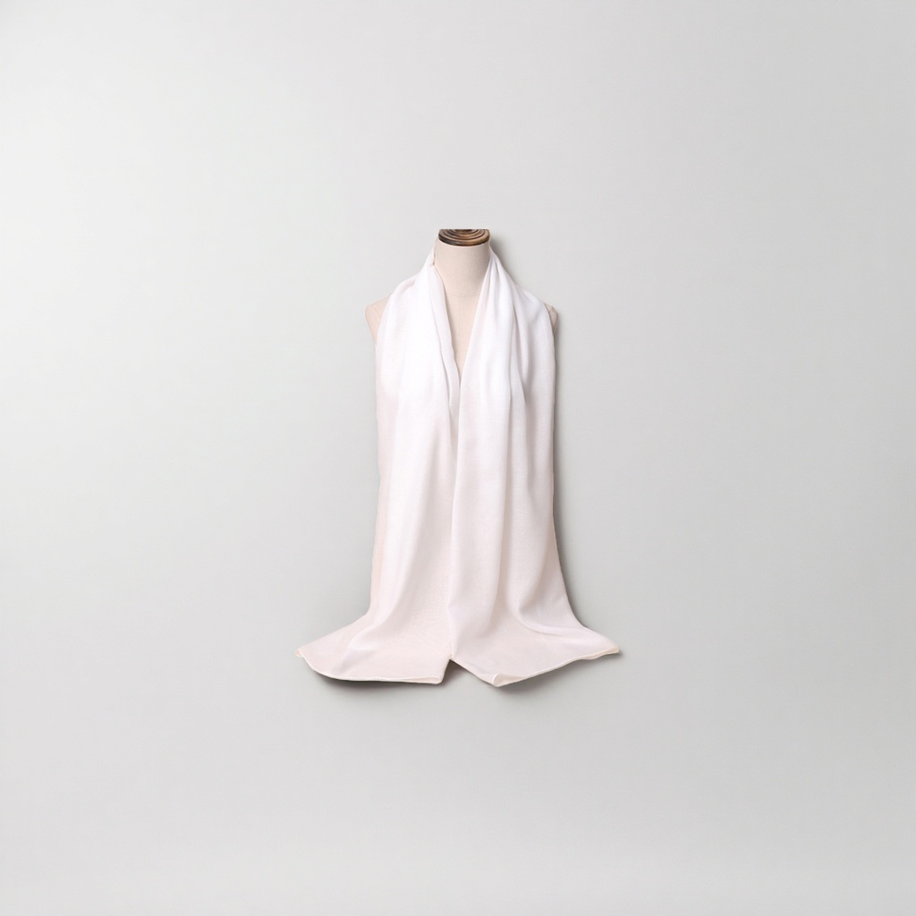 White thick cotton scarf for warmth, suitable for both men and women in autumn and winter Specification image