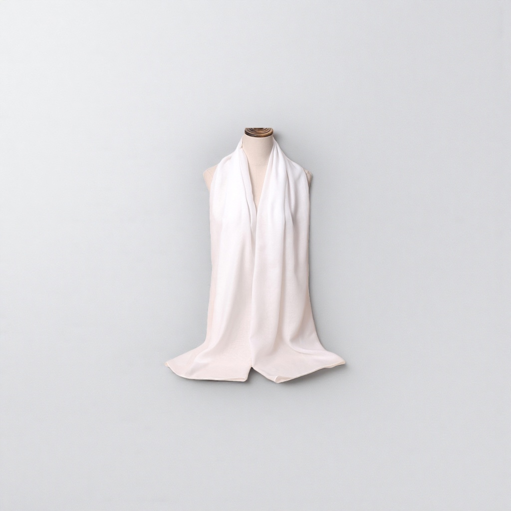 White thick cotton scarf for warmth, suitable for both men and women in autumn and winter