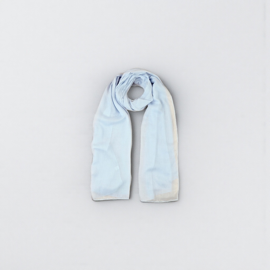 The light blue pure cotton scarf is warm and versatile in autumn and winter, suitable for both women and men