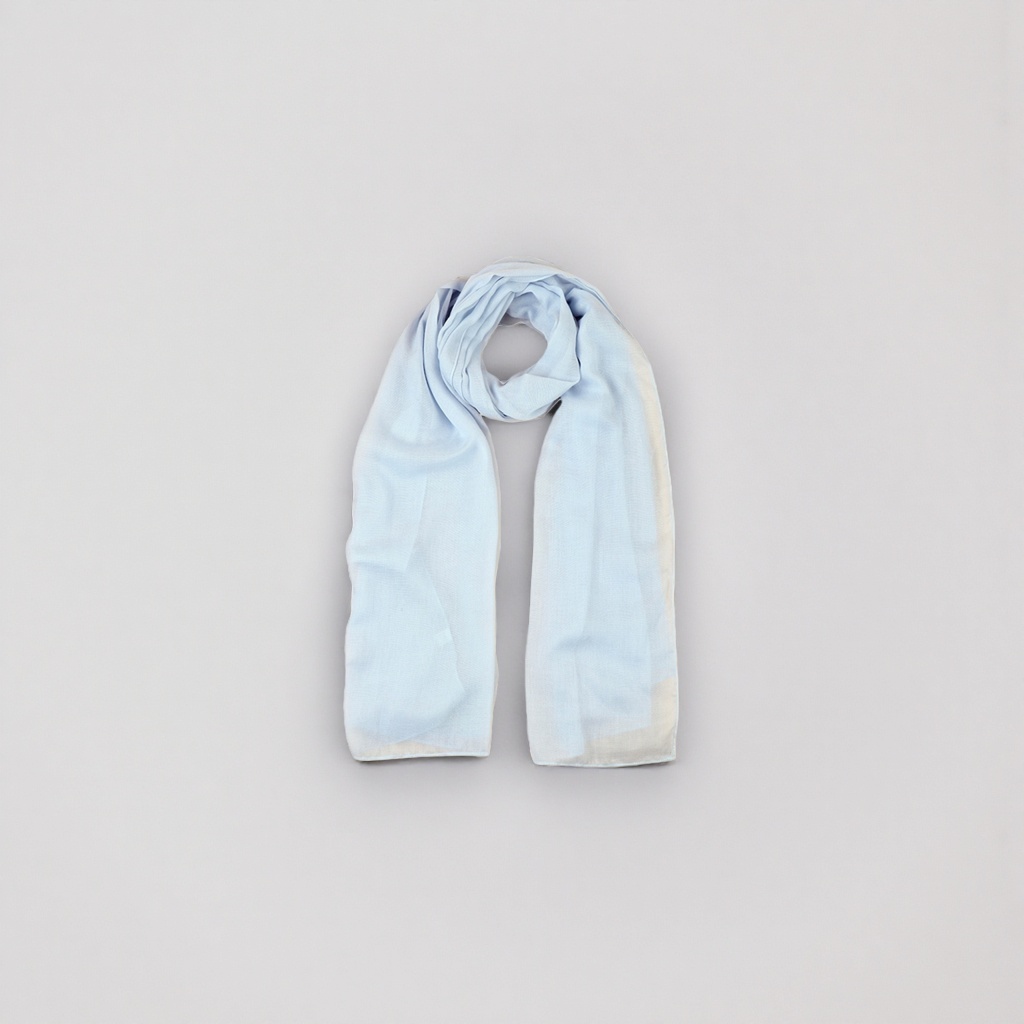 The light blue pure cotton scarf is warm and versatile in autumn and winter, suitable for both women and men details Picture