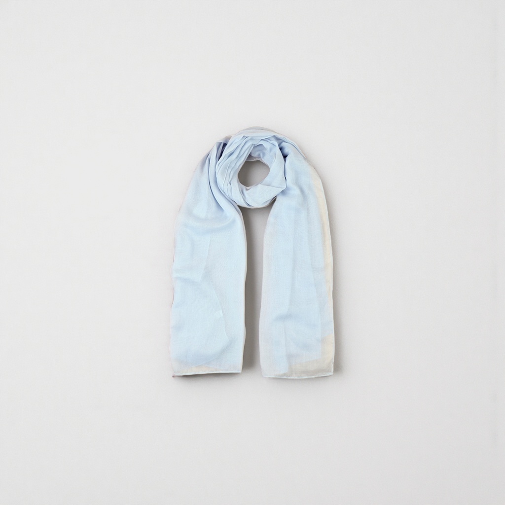 The light blue pure cotton scarf is warm and versatile in autumn and winter, suitable for both women and men Specification image