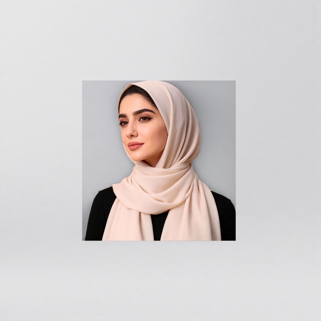 Beige women's headscarf is a fashionable and versatile pure cotton breathable and sun-protective headwear