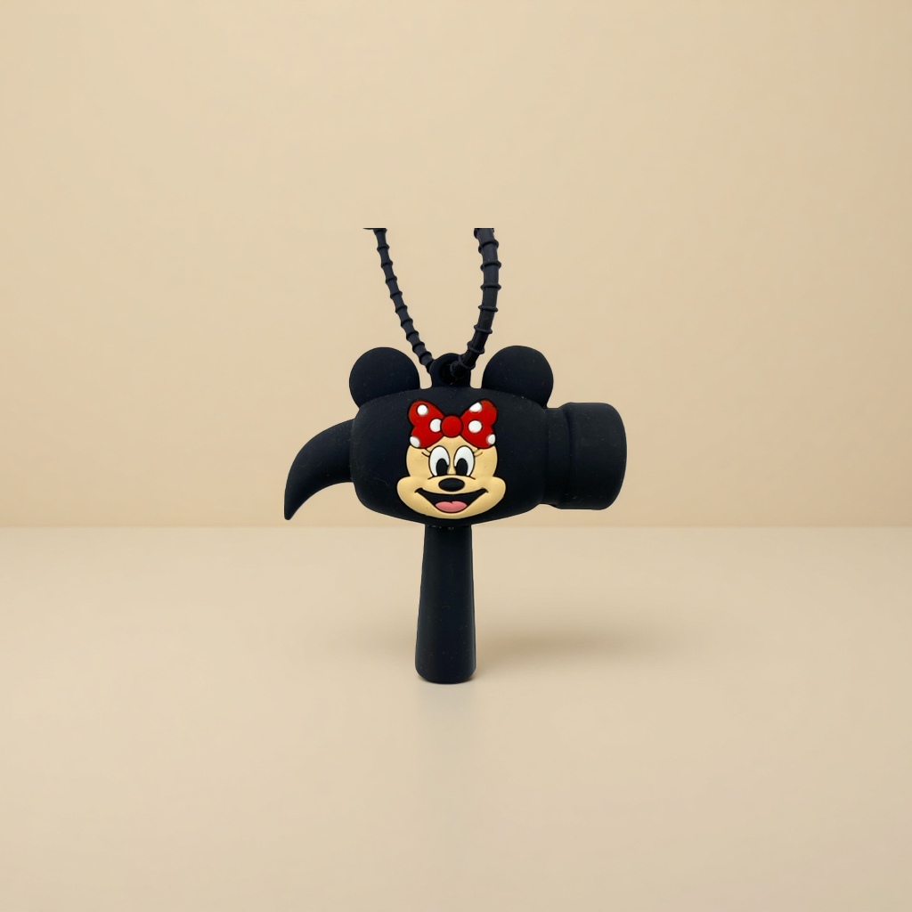 Black Miny-shaped pendant, cute cartoon keychain, mobile phone chain decoration Specification image