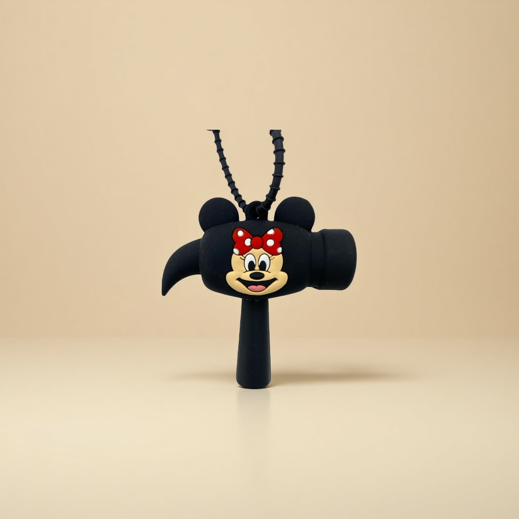 Black Miny-shaped pendant, cute cartoon keychain, mobile phone chain decoration Application Scenario