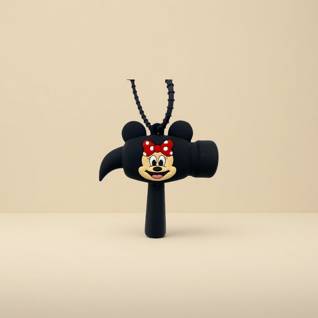 Black Miny-shaped pendant, cute cartoon keychain, mobile phone chain decoration details Picture