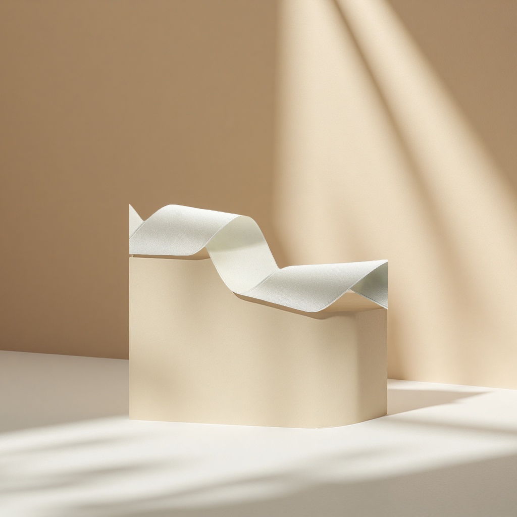 The gift box is wrapped in a beige woven ribbon satin finish and decorated with a handcrafted bow Specification image