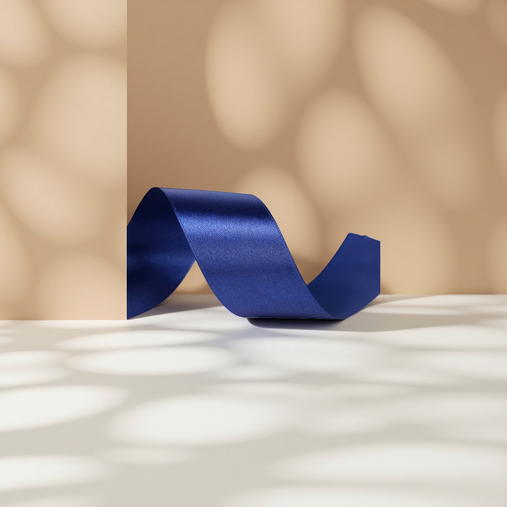 Blue polyester webbing, diy handmade rose decoration, ribbon, satin ribbon, cake, gift packaging, decorative silk