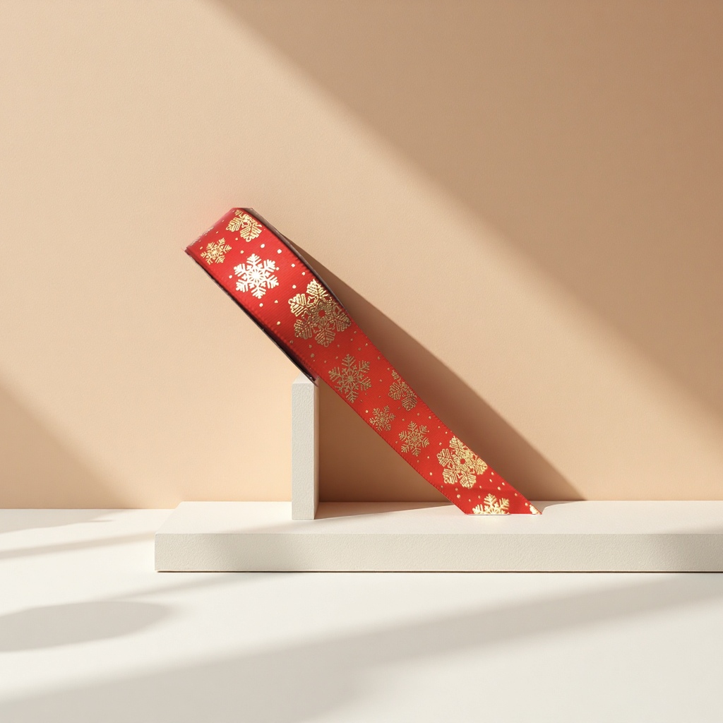 Red Christmas decorations, gilded Christmas ribbons, gift packaging, polyester webbing, gold and silver onion ribbons
