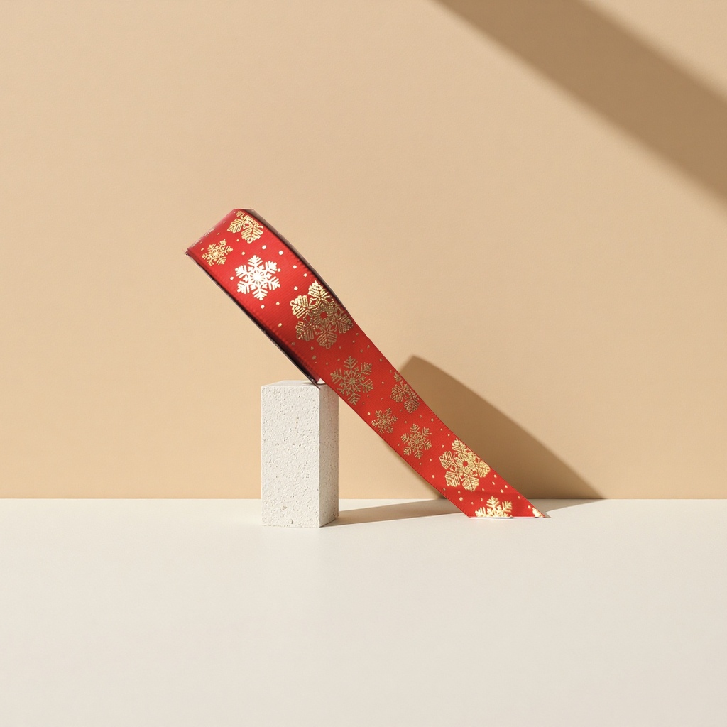 Red Christmas decorations, gilded Christmas ribbons, gift packaging, polyester webbing, gold and silver onion ribbons details Picture
