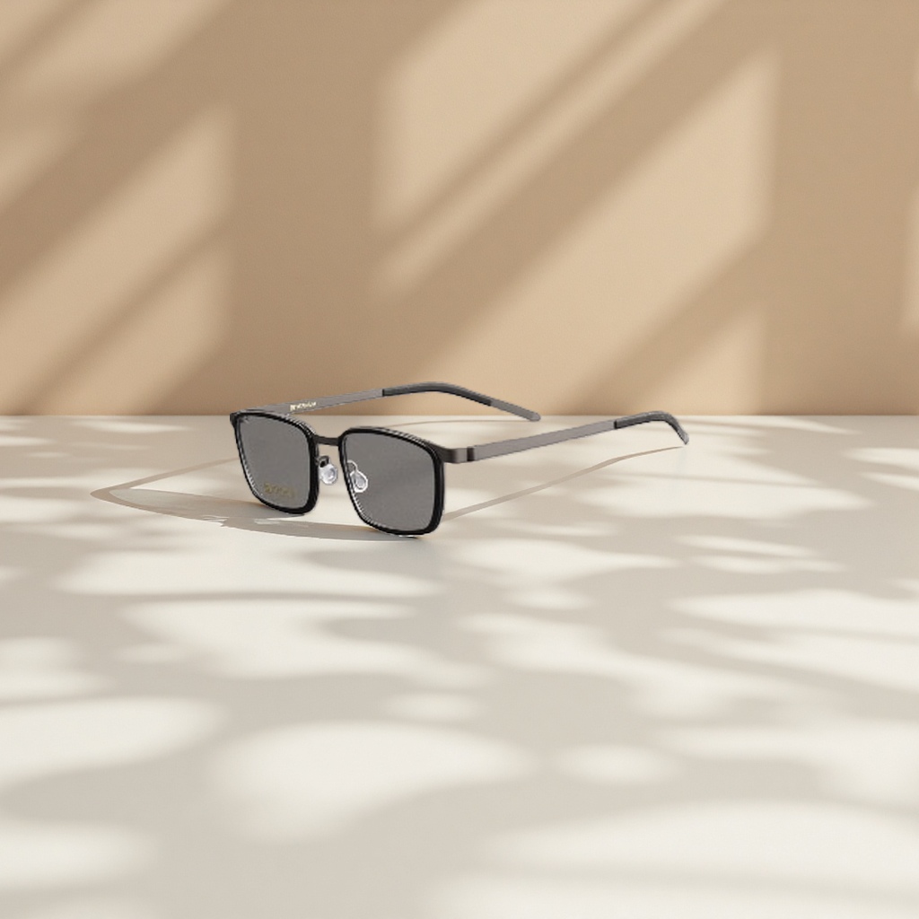 Black metal frame glasses, fashionable, light, anti-slip nose pads, high-definition frames