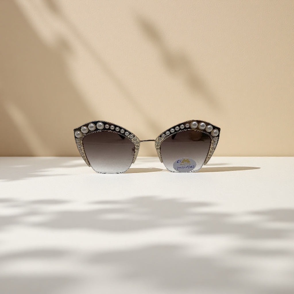 Pearl-decorated cat-eye sunglasses, fashionable UV-resistant polarized sunglasses Specification image