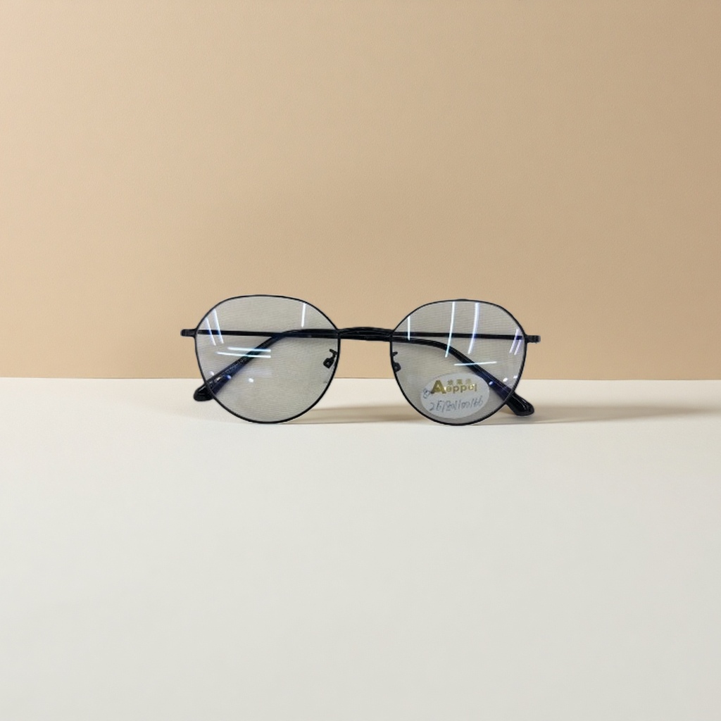 Black round-framed glasses, fashionable and retro metal frames, light and comfortable, unisex