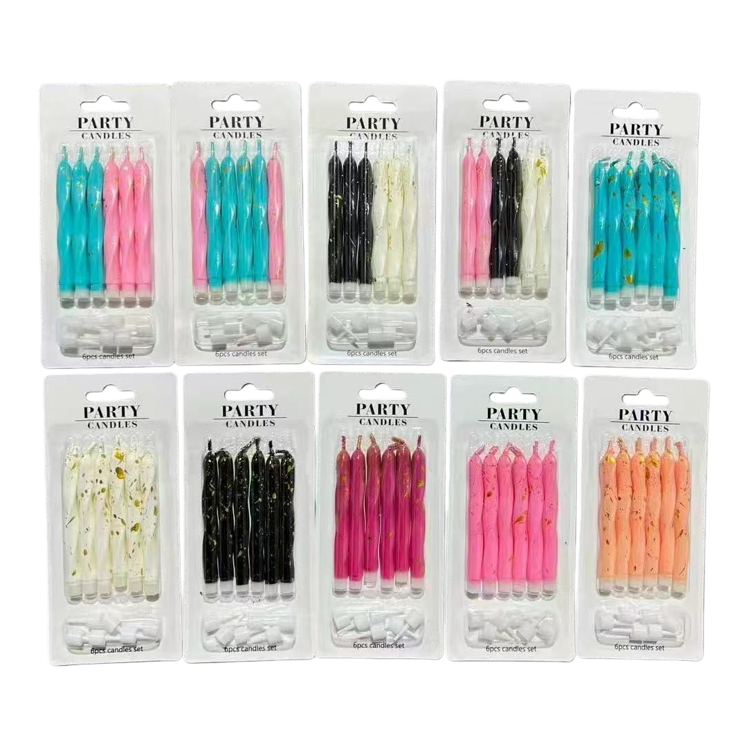 Colorful party candle set, multi-color mixed decoration items for festivals and birthdays Item Picture
