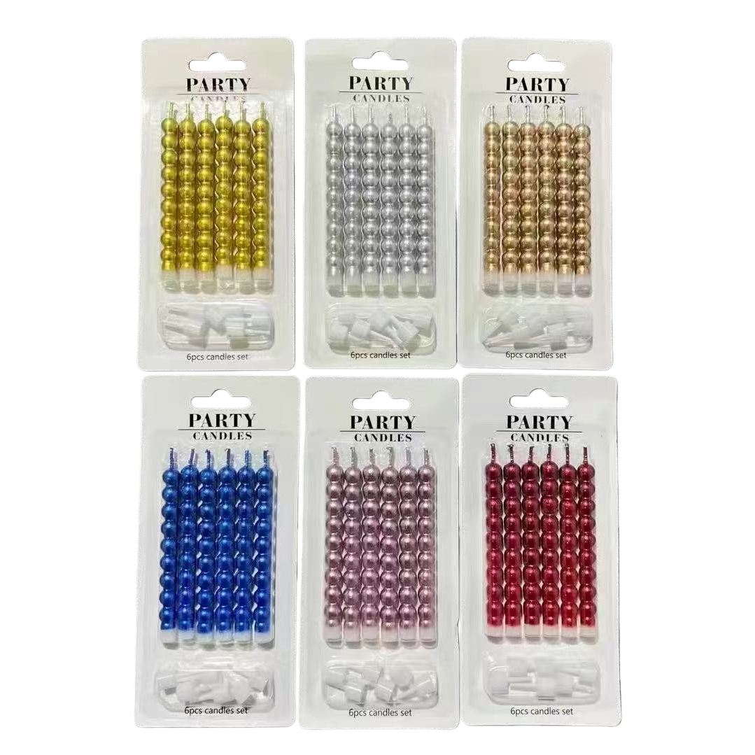Colorful beaded party candle set, festival decoration, birthday celebration atmosphere lighting fixtures Item Picture
