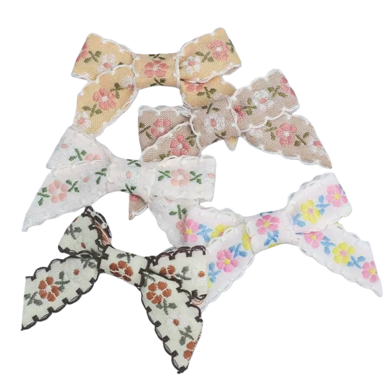Colorful floral lace bow hair accessory, a sweet style headwear suitable for both girls and adults Item Picture