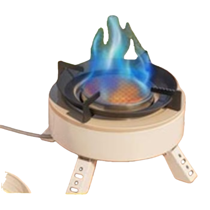 The white portable infrared energy concentrating stove with a blue flame and a high-efficiency wooden desktop is suitable Item Picture