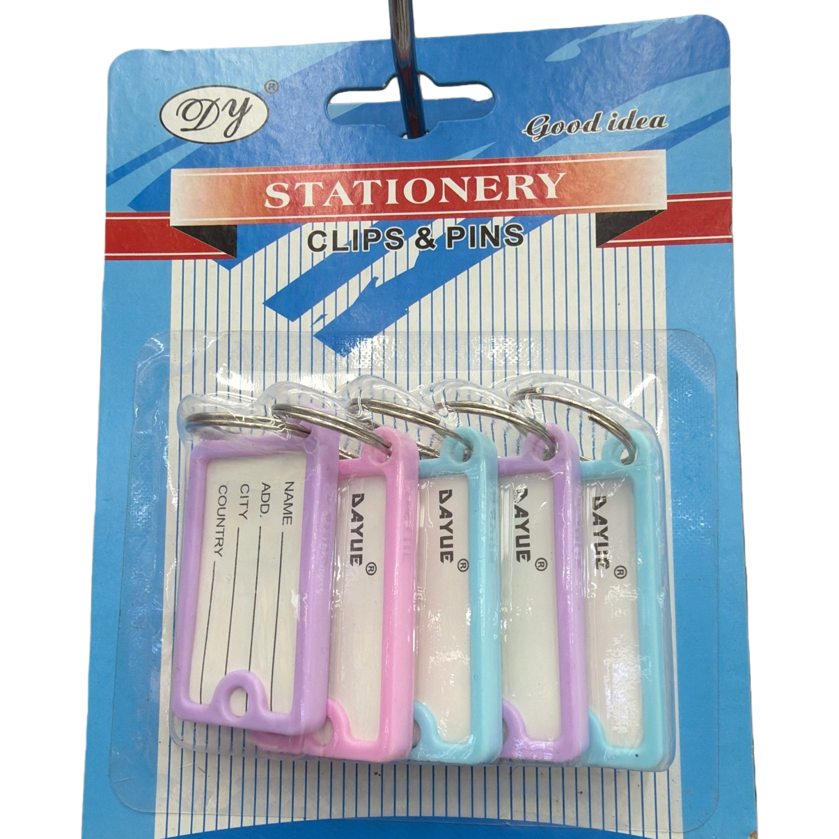 Factory direct sales of brand-new macaron color Da Yue B1014 plastic key plates, hotel number tag plates, key chains, luggage tags, writable and marking, essential PP material for key boxes details Picture