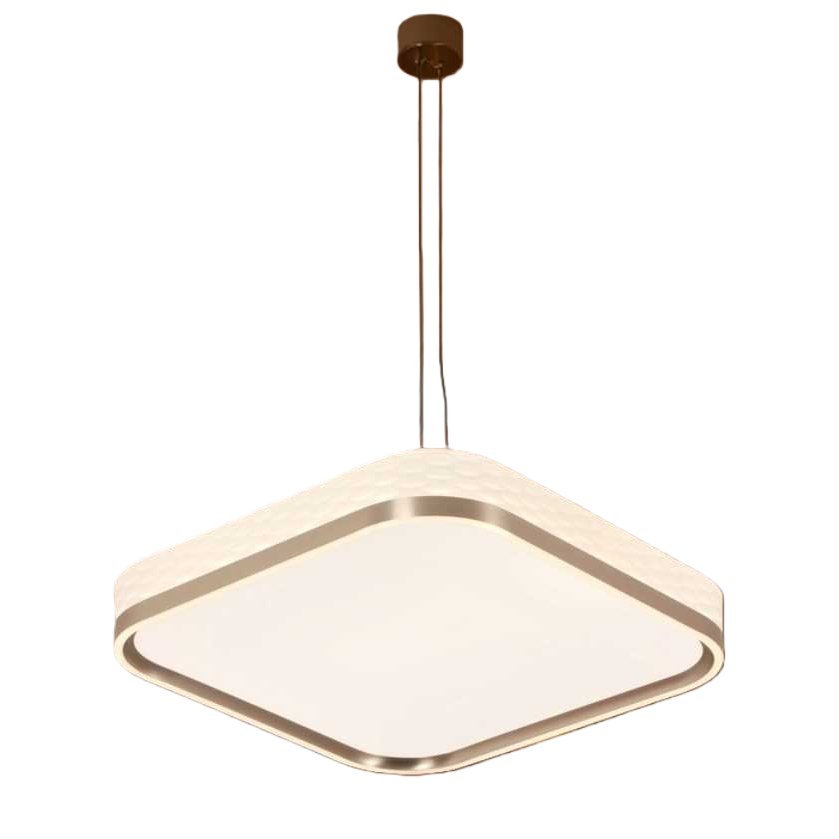 White square chandelier, modern and simple living room and bedroom ceiling lamp, Nordic style LED light source Item Picture