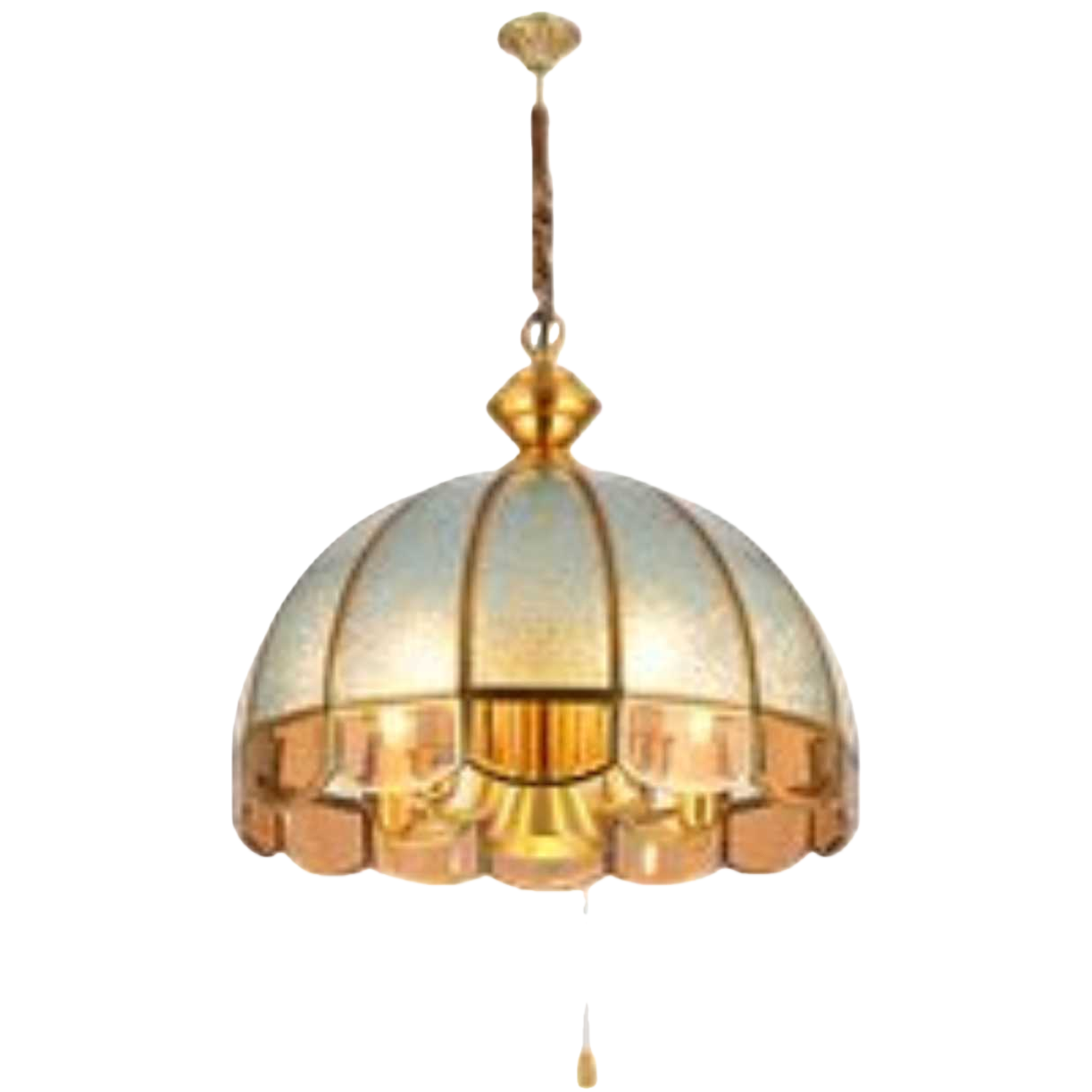 Golden chandelier, Nordic minimalist ceiling lamp for living room, dining room and bedroom, modern light luxury style copper art lamp Item Picture